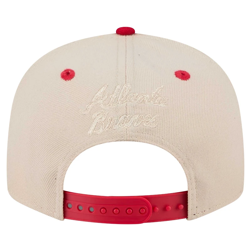 Casquette Snapback 9FIFTY Atlanta Braves crème/rouge pour homme New Era