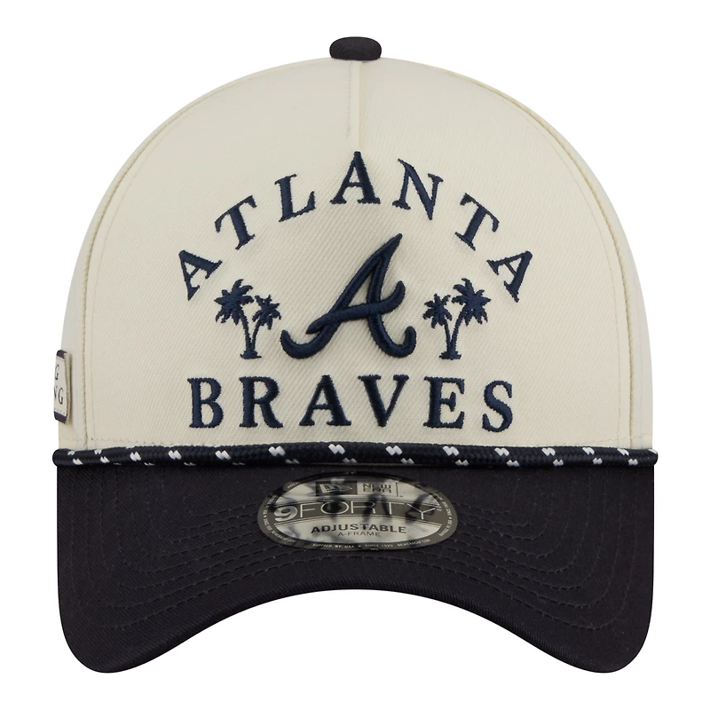 Men's New Era  Cream Atlanta Braves 2026 Spring Training Fan Pack Rope A-Frame 9FORTY Adjustable Hat
