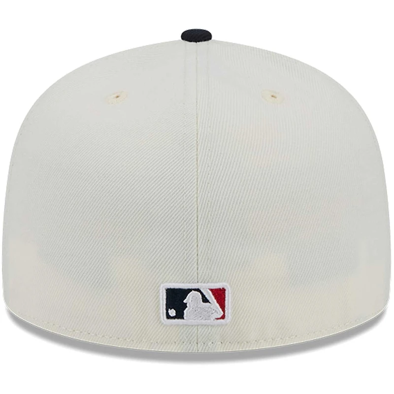 Casquette ajustée Chrome 59FIFTY pour homme New Era couleur crème des Atlanta Braves