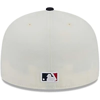 Casquette ajustée Chrome 59FIFTY pour homme New Era couleur crème des Atlanta Braves