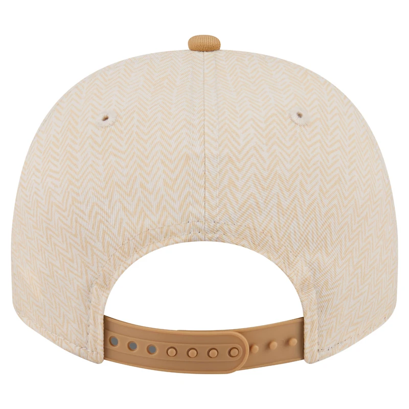 Men's New Era Cream Atlanta Braves Herringbone 9FIFTY A-Frame Snapback Hat