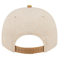 Men's New Era  Cream Atlanta Braves Herringbone 9FIFTY A-Frame Snapback Hat