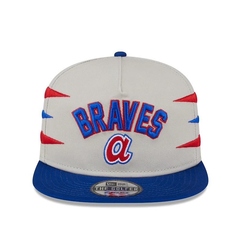 Men's New Era Cream Atlanta Braves Iron Golfer Snapback Hat