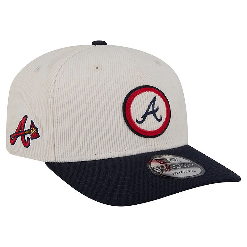 Men's New Era Cream Atlanta Braves Loyal 9SEVENTY Adjustable Hat