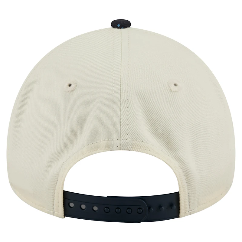 Men's New Era  Cream Atlanta Braves Speckle A-Frame 9FORTY Adjustable Hat