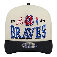 Men's New Era Cream Atlanta Braves Throwback Tri-Hit A-Frame 9FIFTY Adjustable Hat