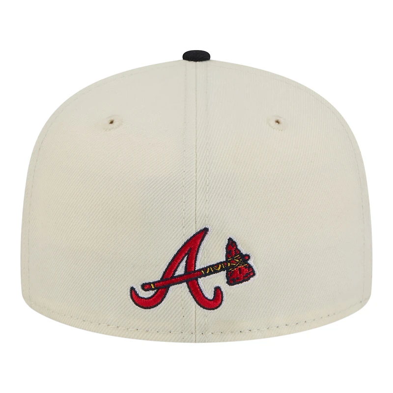 Casquette ajustée New Era Atlanta Braves crème pour homme 59FIFTY