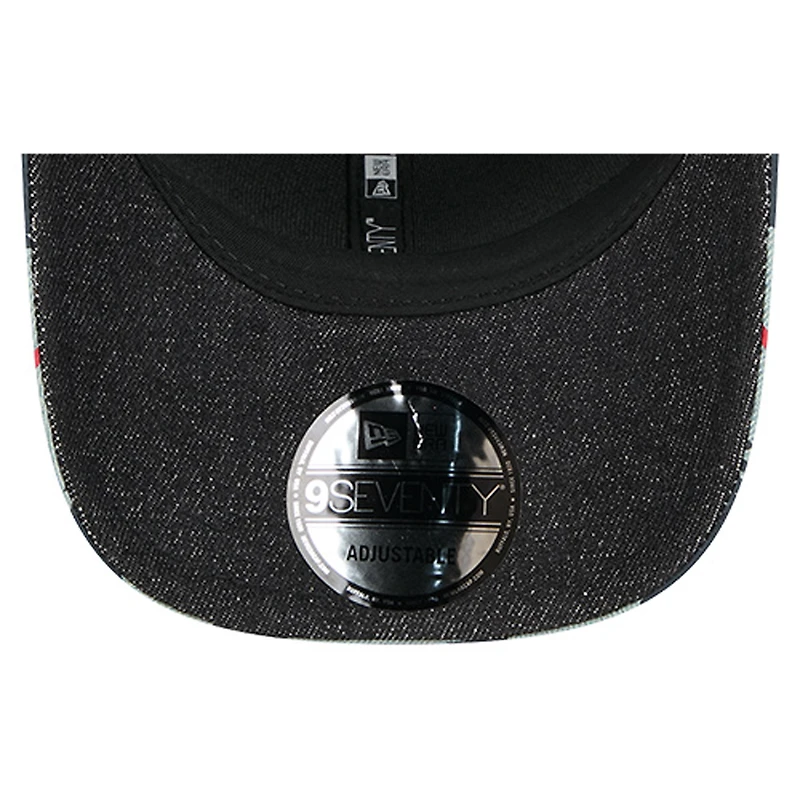 Casquette ajustable New Era 9SEVENTY en denim/bleu marine pour homme des Atlanta Braves Aztec Denim