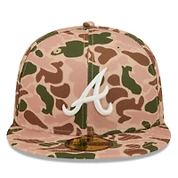Men's New Era Duck Camo Atlanta Braves 1995 World Series Flame Undervisor 59FIFTY - Fitted Hat