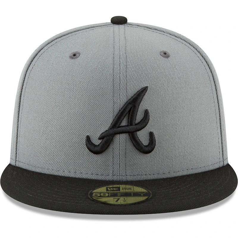 Men's New Era Gray/Black Atlanta Braves Two-Tone 59FIFTY Fitted Hat