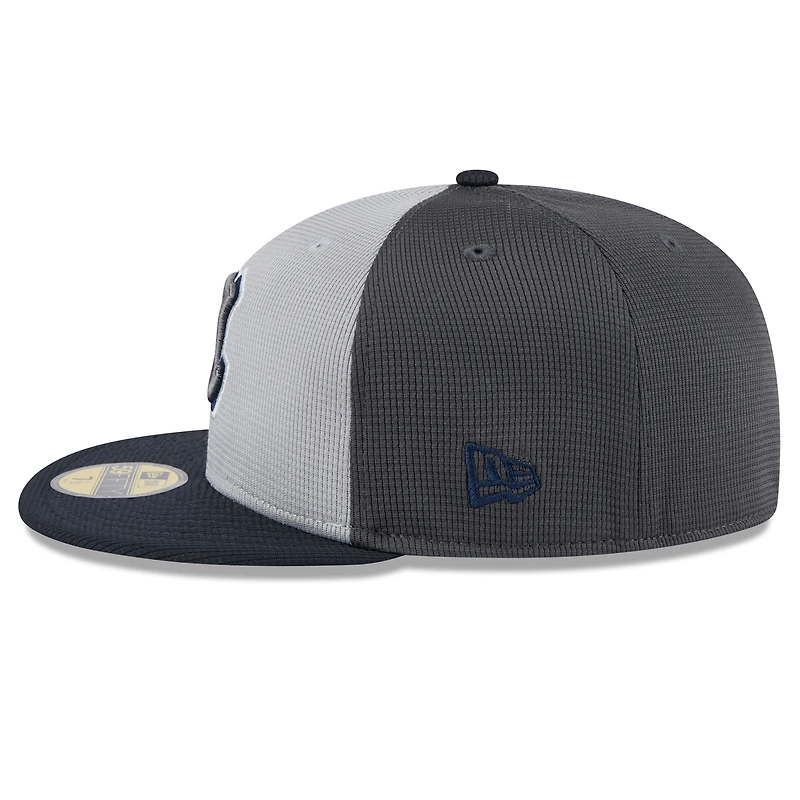 V107988 BRAVES Mlb Nwe 2025 Entraînement au bâton gris 59fifty HATMENHIC 60640146