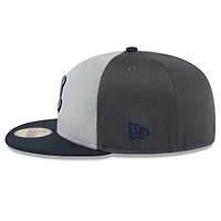 V107988 BRAVES Mlb Nwe 2025 Entraînement au bâton gris 59fifty HATMENHIC 60640146