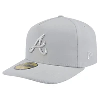 Casquette ajustée A-Frame 59FIFTY pour homme New Era grise des Braves d'Atlanta, colorpack