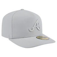 Casquette ajustée A-Frame 59FIFTY pour homme New Era grise des Braves d'Atlanta, colorpack