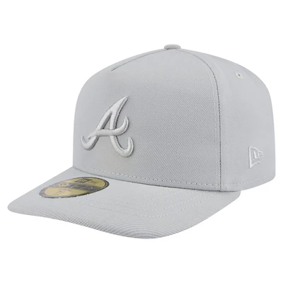 Casquette ajustée A-Frame 59FIFTY pour homme New Era grise des Braves d'Atlanta, colorpack