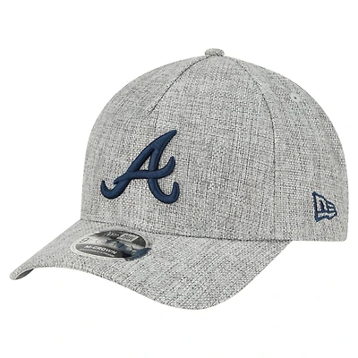 Casquette ajustable New Era grise en coton tissé M-Crown A-Frame 9FORTY pour homme des Braves d'Atlanta