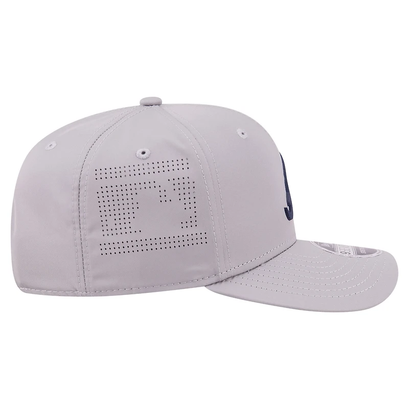 Men's New Era Gray Atlanta Braves Laser Perforated 9SEVENTY Adjustable Hat