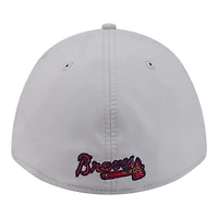 Men's New Era Gray Atlanta Braves Patch 39THIRTY A-Frame M-Crown Perforated Flex Hat