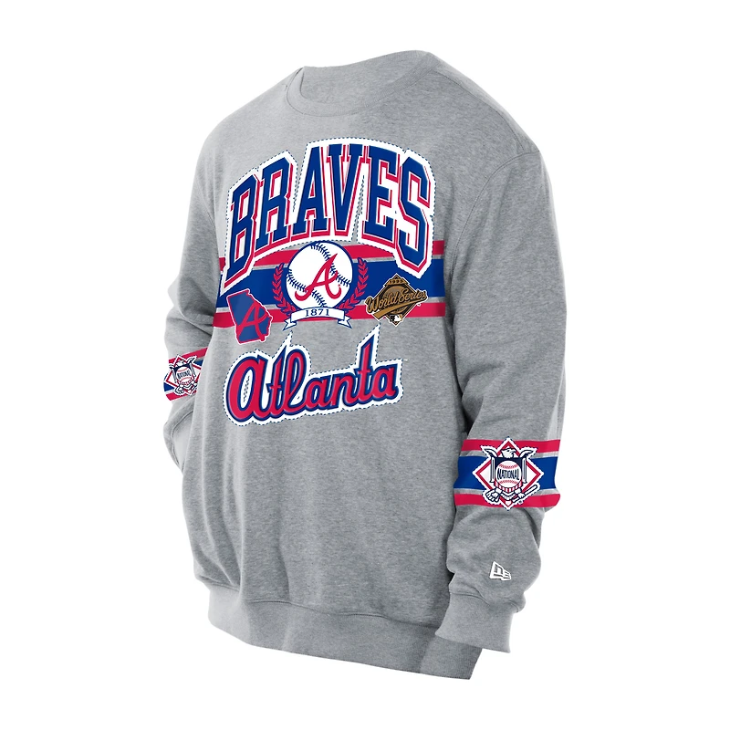 Men's New Era  Gray Atlanta Braves Sport Classics Sweatshirt