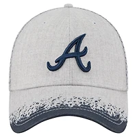 Casquette New Era 39THIRTY Flex grise pour homme avec visière et éclaboussures de peinture des Braves d'Atlanta