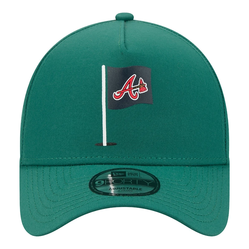 Casquette ajustable New Era verte Atlanta Braves Pin Seeker 9FORTY pour homme