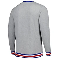 Men's New Era  Heather Gray Atlanta Braves Throwback Classic Pullover Sweatshirt