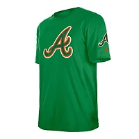 T-shirt à imprimé trèfle de la Saint-Patrick des Braves d'Atlanta Kelly Green New Era pour homme