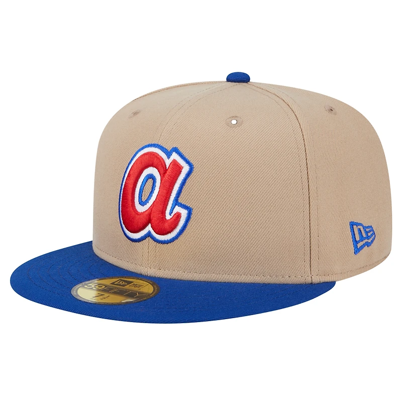 Casquette ajustée 59FIFTY des Braves d'Atlanta de New Era pour homme en kaki