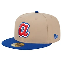 Casquette ajustée 59FIFTY des Braves d'Atlanta de New Era pour homme en kaki