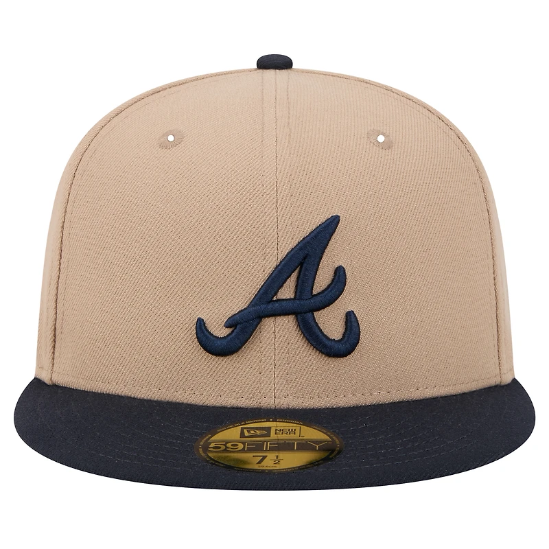 Men's New Era Khaki Atlanta Braves 59FIFTY Fitted Hat