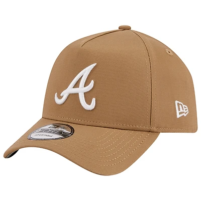Casquette réglable kaki Atlanta Braves A-Frame 9FORTY New Era pour hommes