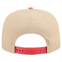 Men's New Era Light Beige/ Atlanta Braves Color Pack A-Frame 9FIFTY Snapback Hat