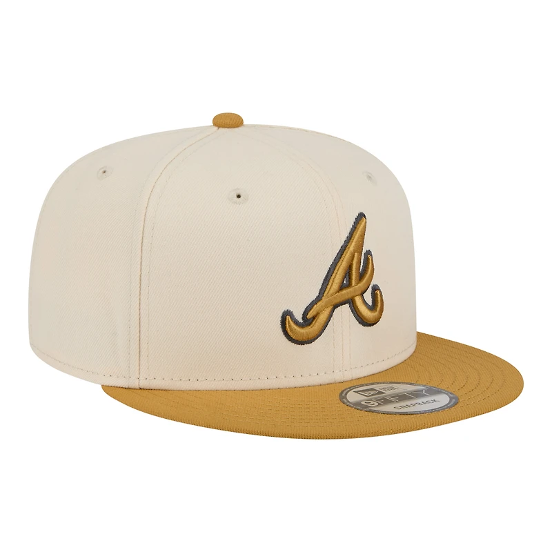 Men's New Era Light Beige/Khaki Atlanta Braves Two-Tone Color Pack 9FIFTY Snapback Hat