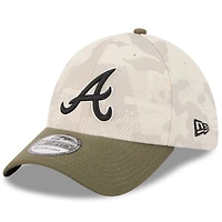 Casquette 39THIRTY Flex pour homme, beige clair/olive, Atlanta Braves 2025, Armed Forces Day, New Era