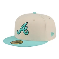 Men's New Era Navy/Khaki Atlanta Braves Two-Tone Color Pack 59FIFTY Fitted Hat
