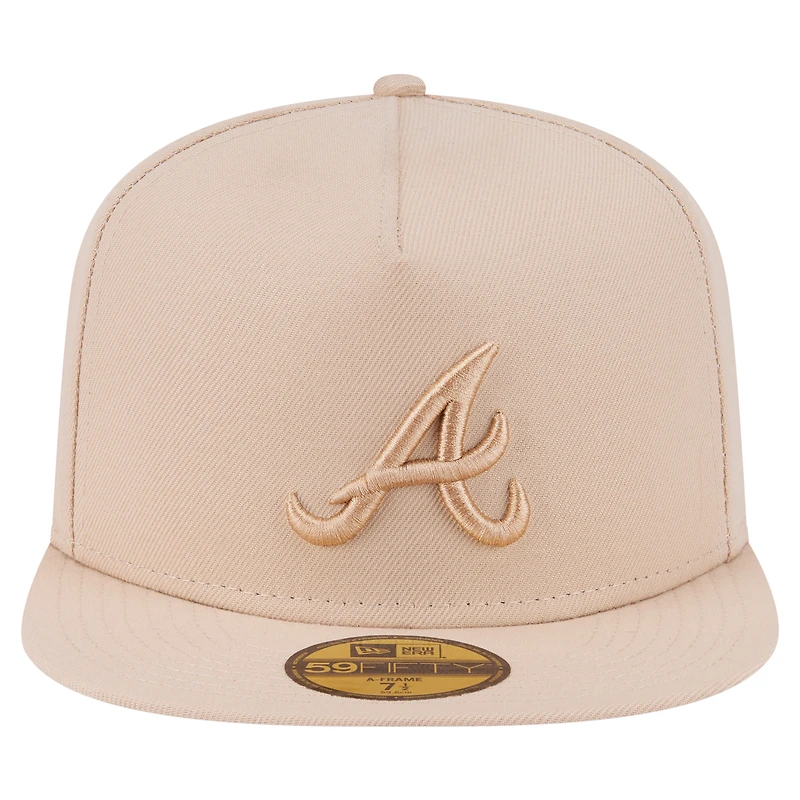 Casquette ajustée A-Frame 59FIFTY beige clair pour homme des Braves d'Atlanta, coloris Pack, New Era
