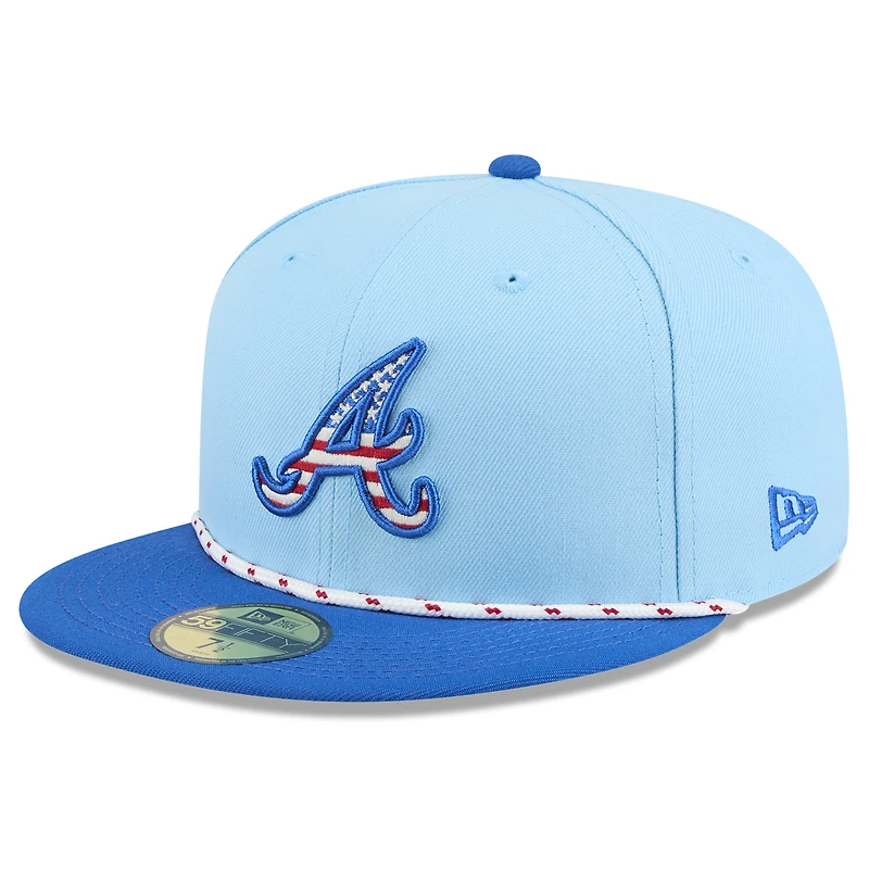 Men's New Era Light Blue/Blue Atlanta Braves 2025 Fourth of July 59FIFTY Fitted Hat