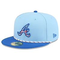 Men's New Era Light Blue/Blue Atlanta Braves 2025 Fourth of July 59FIFTY Fitted Hat