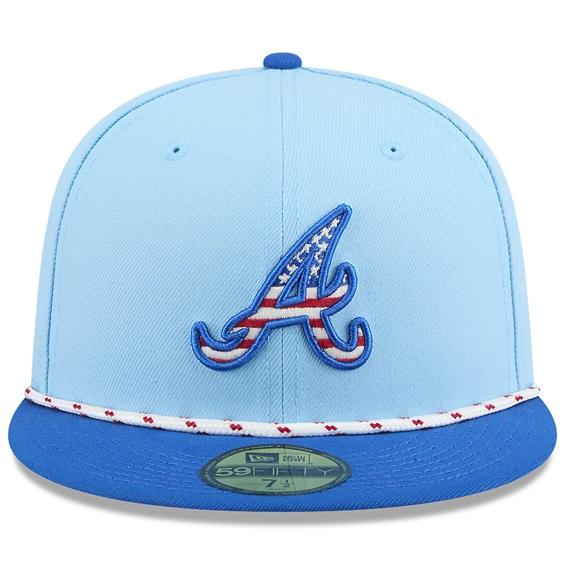 Men's New Era Light Blue/Blue Atlanta Braves 2025 Fourth of July 59FIFTY Fitted Hat