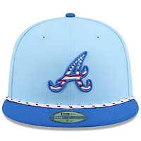 Men's New Era Light Blue/Blue Atlanta Braves 2025 Fourth of July 59FIFTY Fitted Hat