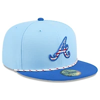 Men's New Era Light Blue/Blue Atlanta Braves 2025 Fourth of July 59FIFTY Fitted Hat