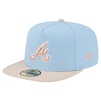 Men's New Era Light Blue/Cream Atlanta Braves Two-Tone Color Pack A-Frame 59FIFTY Fitted Hat