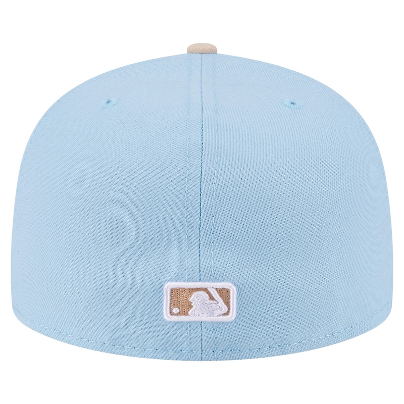 Men's New Era Light Blue/Cream Atlanta Braves Two-Tone Color Pack A-Frame 59FIFTY Fitted Hat