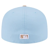 Men's New Era Light Blue/Cream Atlanta Braves Two-Tone Color Pack A-Frame 59FIFTY Fitted Hat
