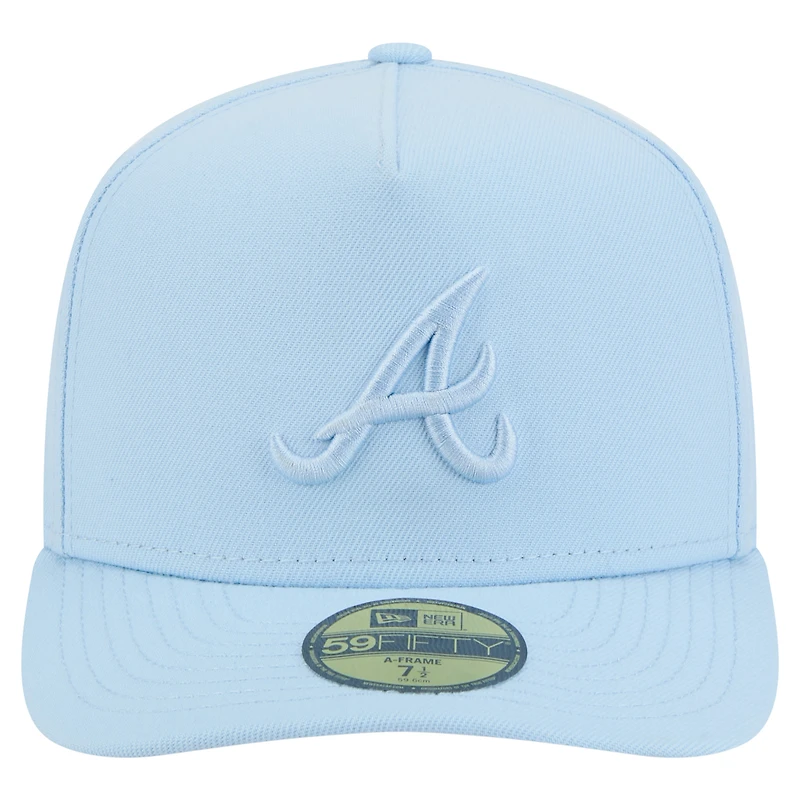 Men's New Era  Light Blue Atlanta Braves Color Pack A-Frame 59FIFTY Fitted Hat