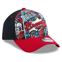 Casquette ajustable New Era 9FORTY bleu marine/rouge des Braves d'Atlanta 2025 MLB Diamond Hero Edition pour homme