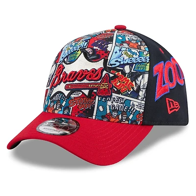 Casquette ajustable New Era 9FORTY bleu marine/rouge des Braves d'Atlanta 2025 MLB Diamond Hero Edition pour homme