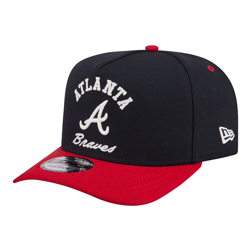 Men's New Era Navy/Red Atlanta Braves Arched A-Frame 9FIFTY Adjustable Hat
