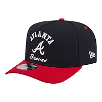 Men's New Era Navy/Red Atlanta Braves Arched A-Frame 9FIFTY Adjustable Hat