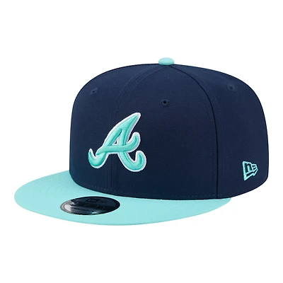 Casquette snapback New Era Atlanta Braves bicolore marine/turquoise pour homme 9FIFTY